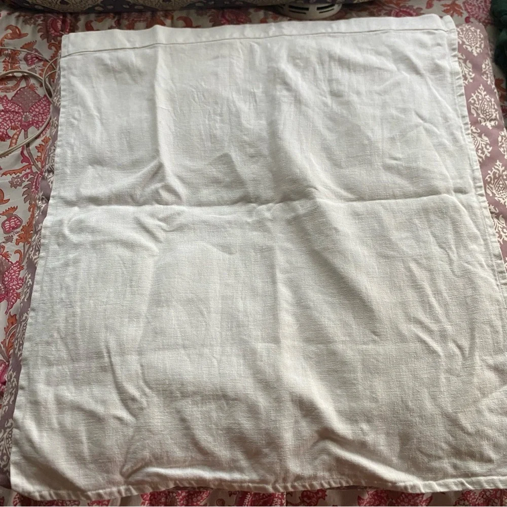 Matteo white linen & Lace Euro Sham White Lace Trim Pillowcase